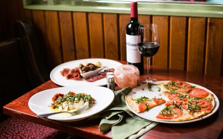 Food and wine served at Aroma Thyme Bistro in Ellenville