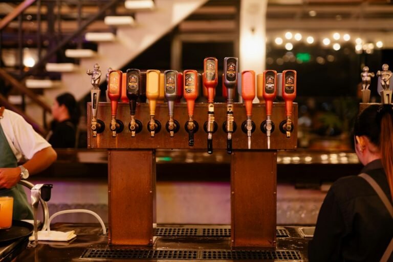 Illustrative craft beer taps, not a photograph of Equilibrium Brewery