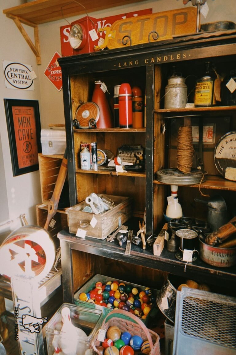 Illustrative vintage retail display, not Canal Towne Emporium