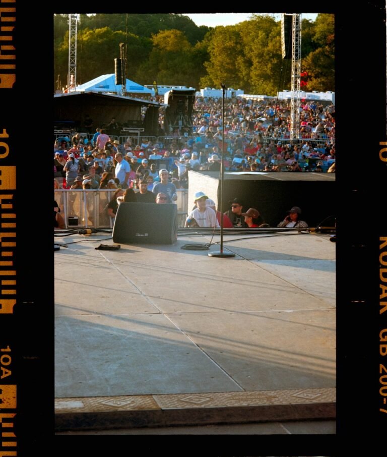 Illustrative outdoor concert crowd, not Bethel Woods Center for the Arts