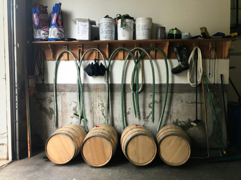 Illustrative whiskey barrels, not a photograph of Tuthilltown Spirits