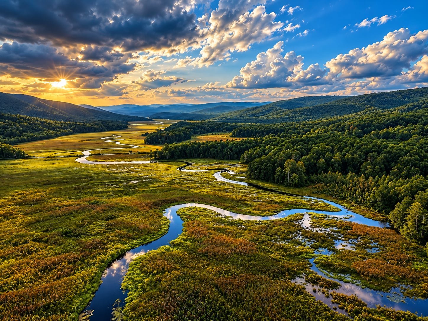 Valley river sunset.